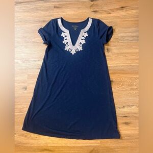 Lilly Pulitzer navy short sleeve cotton dress in M